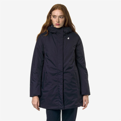 Jackets Woman SOPHIE  MICRO RIPSTOP MARMOTTA Mid BLUE D-BLUE A Dressed Back (jpg Rgb)		