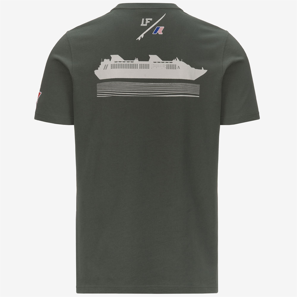 T-ShirtsTop Unisex ODOM LOGO LF T-Shirt GREEN BLACKISH Dressed Front (jpg Rgb)	
