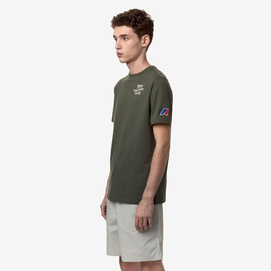 T-ShirtsTop Unisex ODOM LOGO LF T-Shirt GREEN BLACKISH Detail (jpg Rgb)			