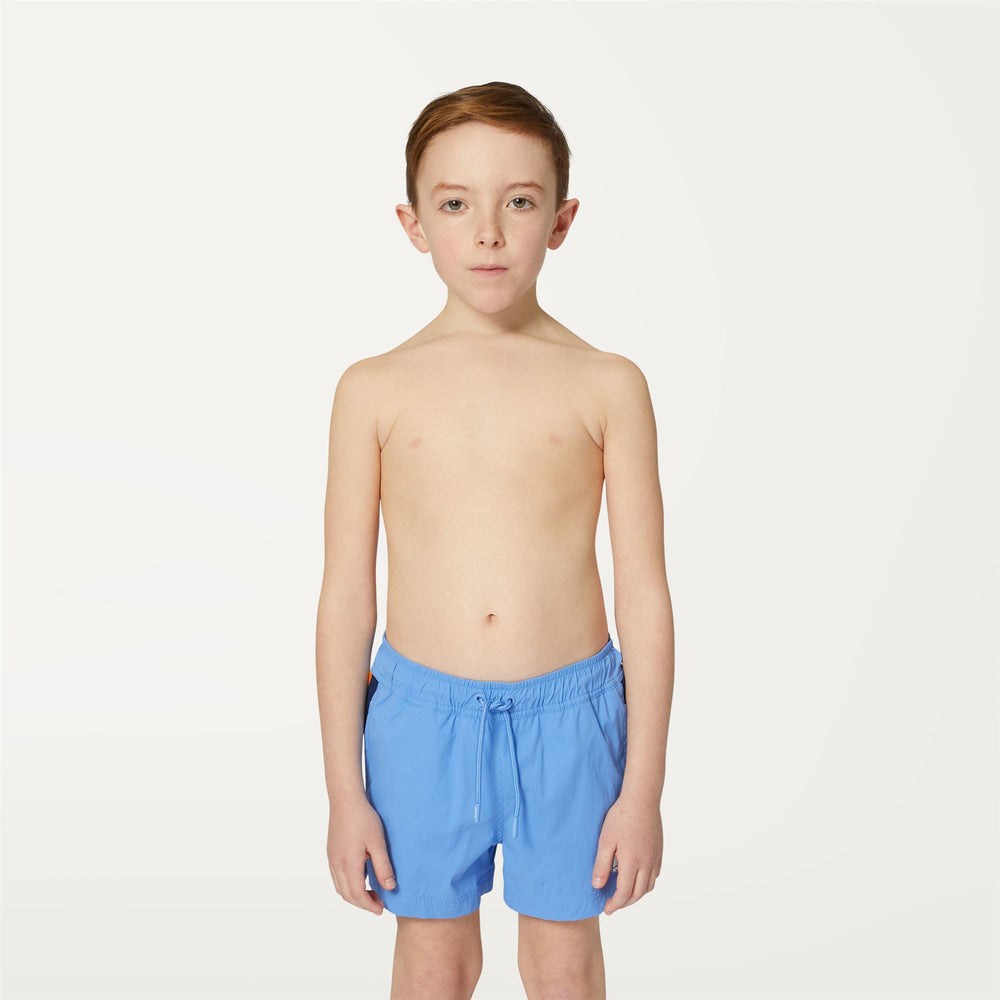Ultramarine Blue Boy's Quick-Dry Swimming Trunks with Pockets 02