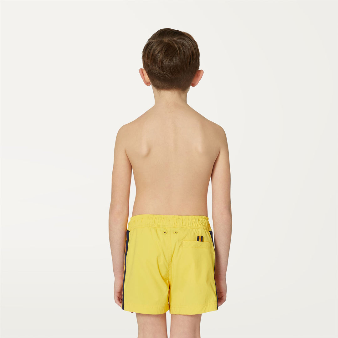 Bathing Suits Boy P. SALT Swimming Trunk YELLOW SUNSTRUCK Dressed Front Double		