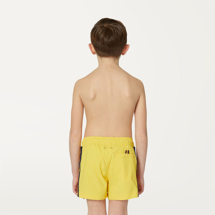 Bathing Suits Boy P. SALT Swimming Trunk YELLOW SUNSTRUCK Dressed Front Double		