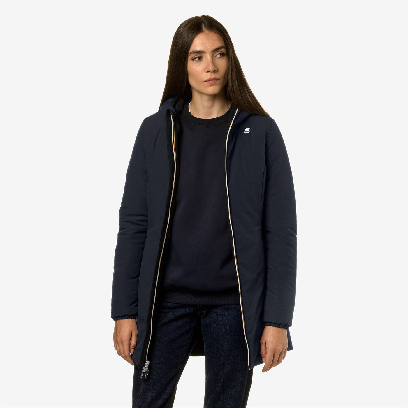 Jackets Woman DENISE WARM DOUBLE Mid BLACK P-BLUE D Detail Double				