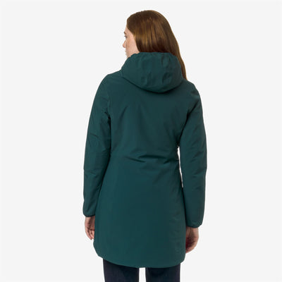 Jackets Woman DENISE ST WARM DOUBLE Mid GREEN P-BLUE D Dressed Front Double		