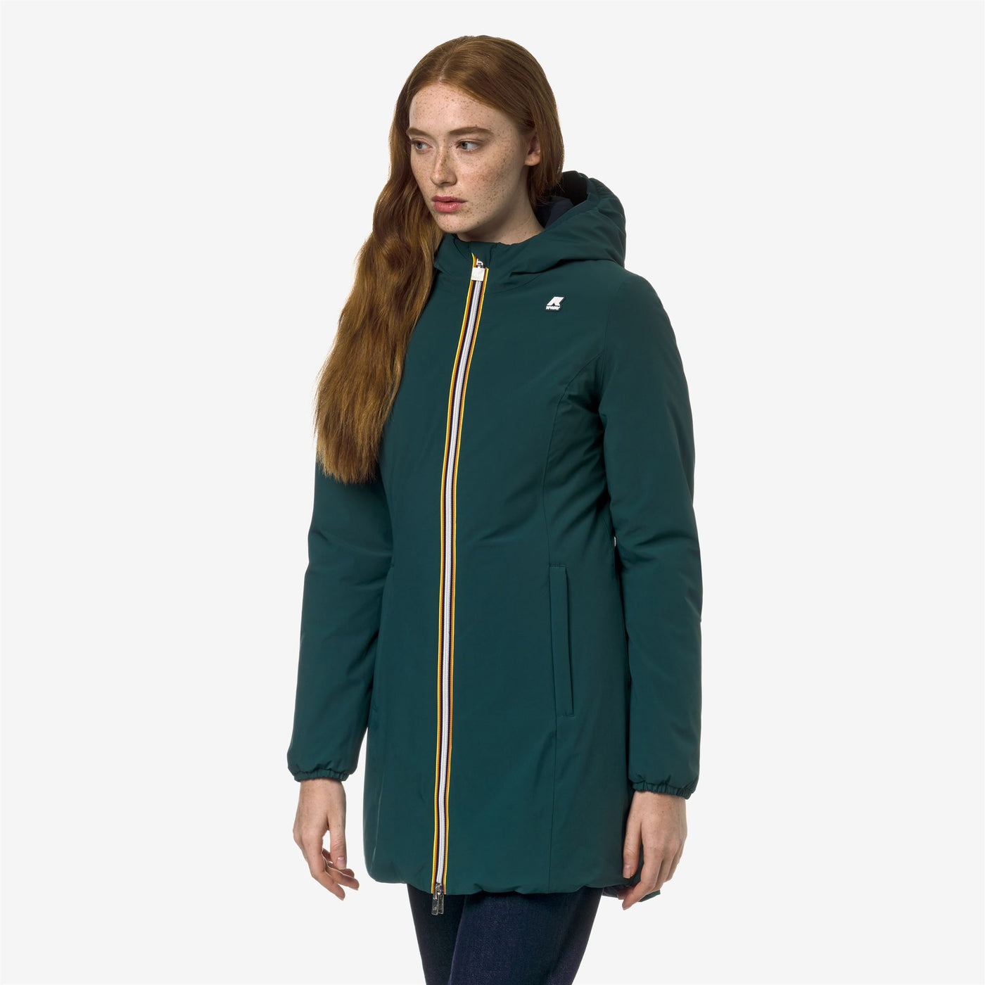 Jackets Woman DENISE ST WARM DOUBLE Mid GREEN P-BLUE D Detail (jpg Rgb)			