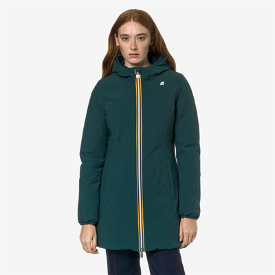 Jackets Woman DENISE ST WARM DOUBLE Mid GREEN P-BLUE D Dressed Back (jpg Rgb)		