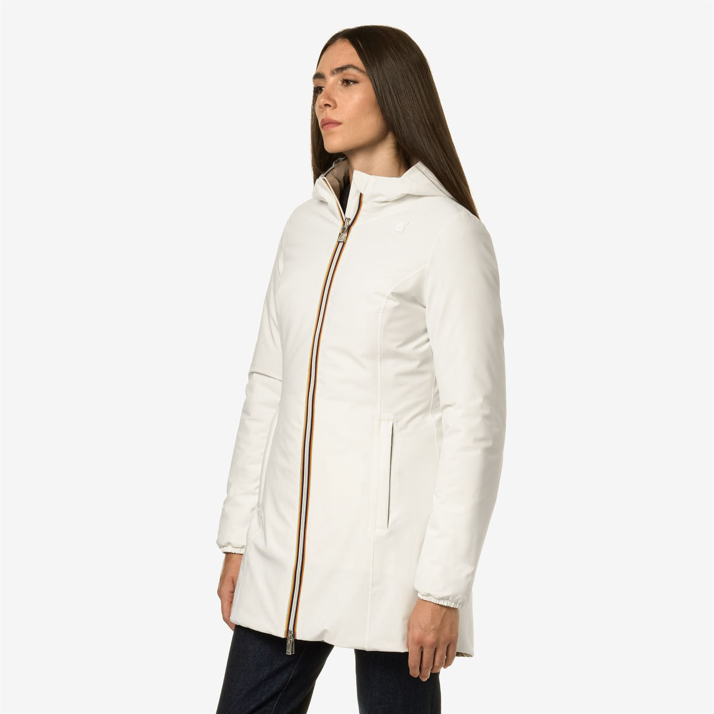 Jackets Woman DENISE WARM DOUBLE Mid WHITE G-BEIGE T Detail (jpg Rgb)			