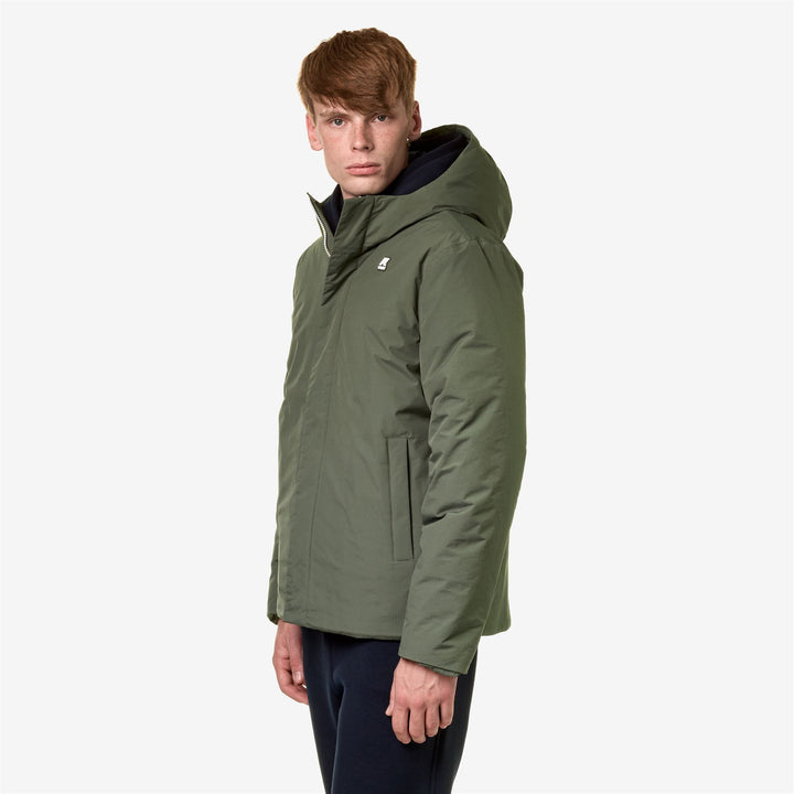 Chaqueta corta impermeable verde gris para hombre con aislamiento ligero 4