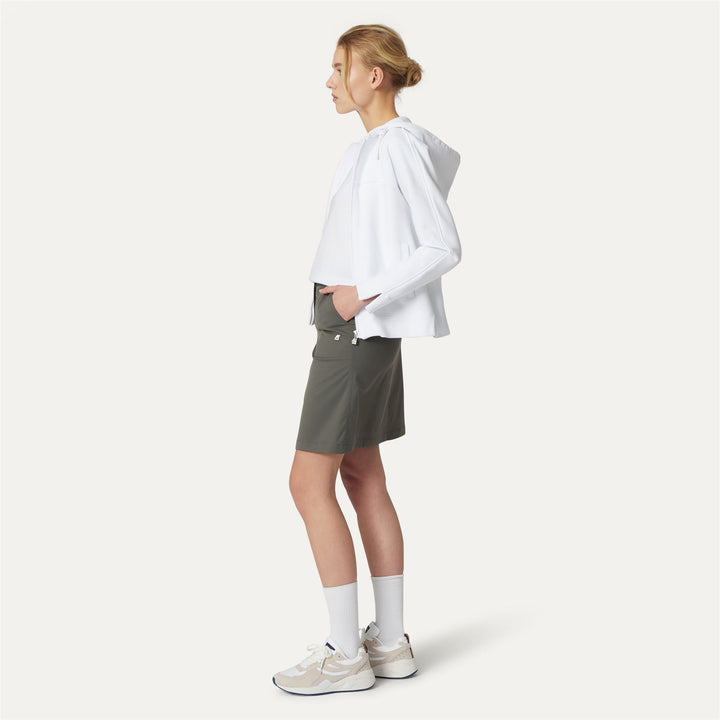 Skirts Woman JOANNE TWILL Short GREEN BLACKISH Detail (jpg Rgb)			