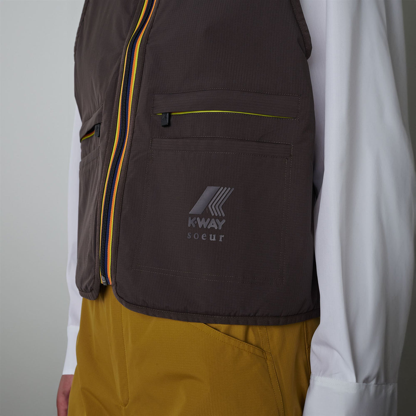 Jackets Woman LE VRAI 2.1 AMIABLE LARZAC SOEUR Vest BROWN AFTER DK Detail Double				
