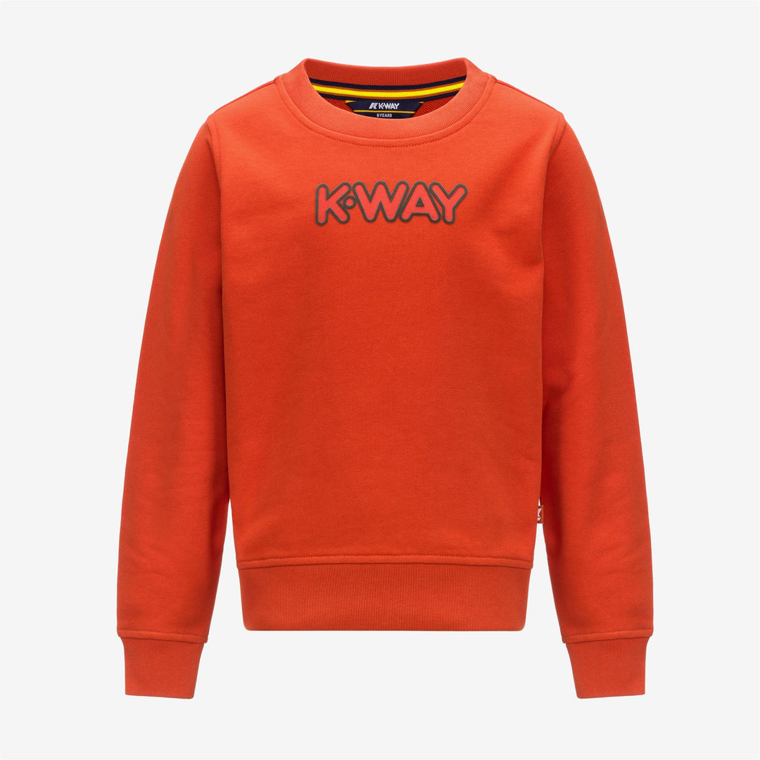 Suéter polar naranja para niño con letras flocadas 01