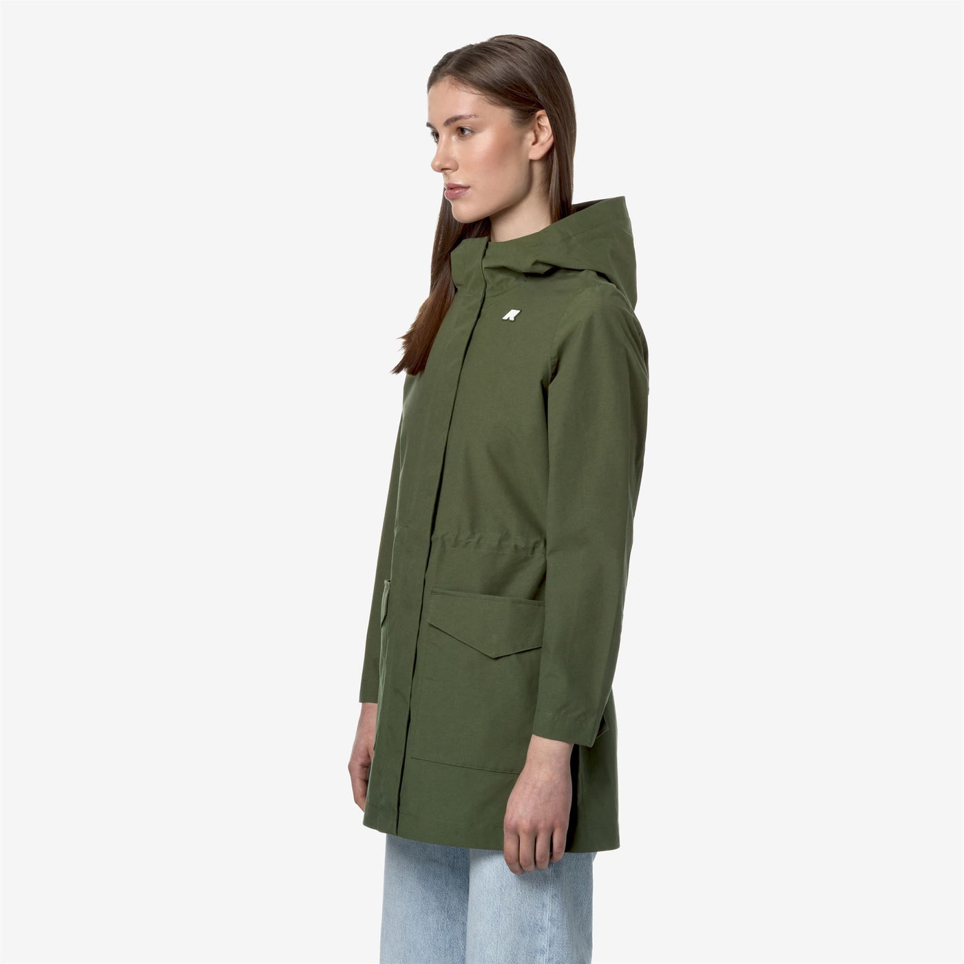 Jackets Woman MIRELLE COTTON FEEL Short GREEN CYPRESS Detail (jpg Rgb)			
