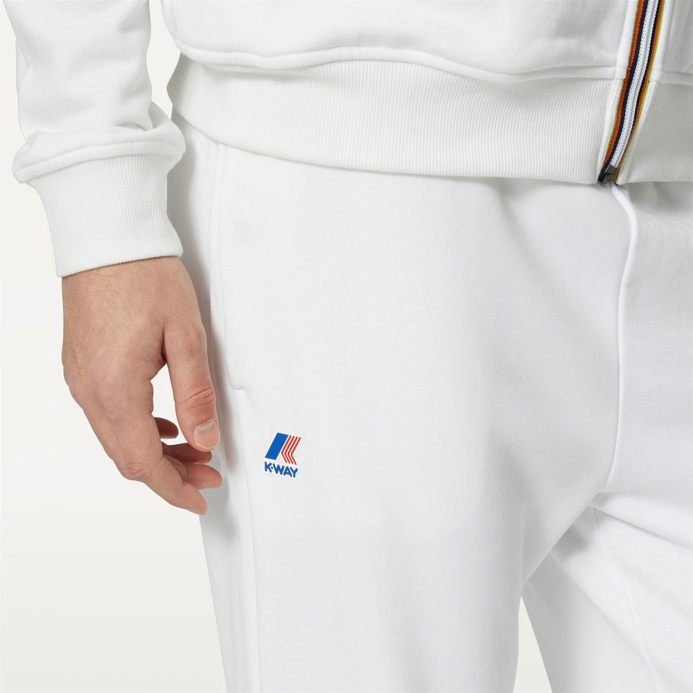 Pants Unisex LE VRAI BISHOP POLY COTTON Sport Trousers WHITE Detail Double				