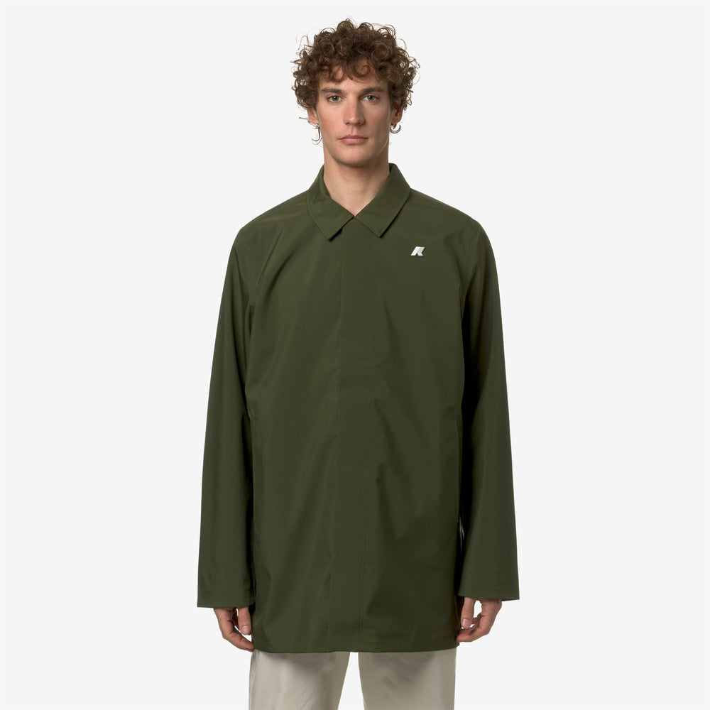 Cypress Green Men's 3/4 Length Rain Jacket for City Wear 02