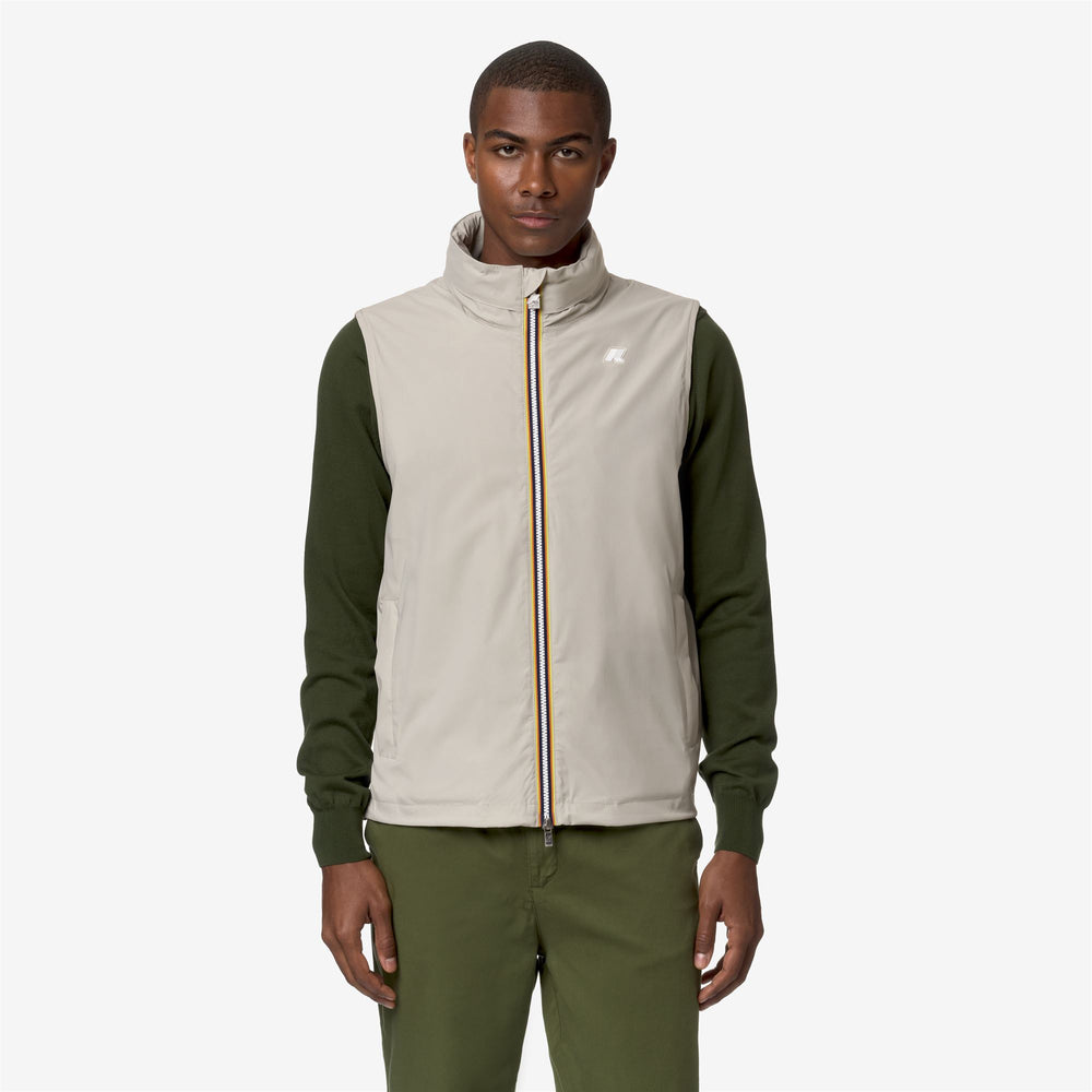 Beige Grey Men's Stretch Nylon Jacket for Variable Weather 02