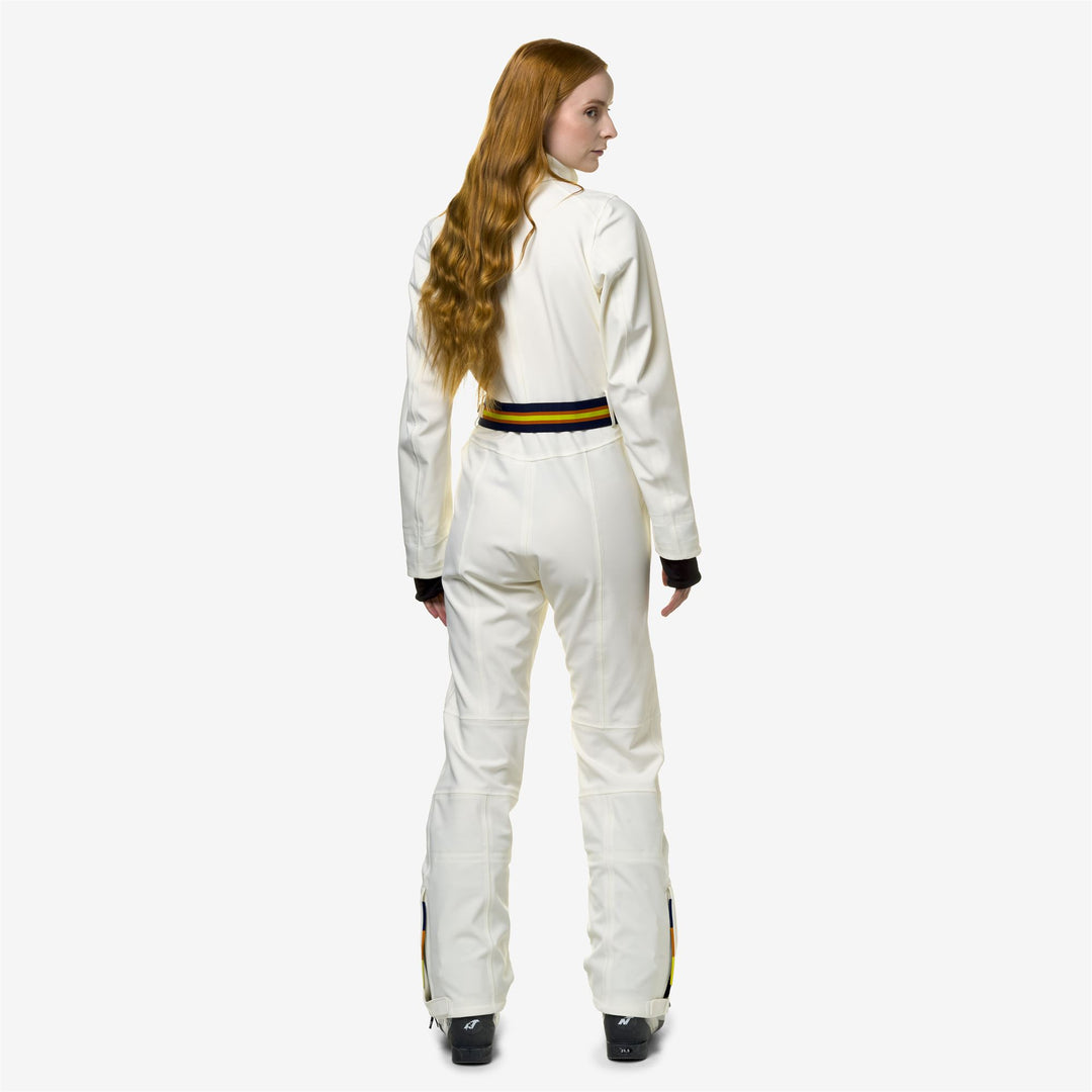 Sport Suits Woman LECHERE ICONIC TAPE Coverall Suit WHITE GARDENIA Dressed Front Double		