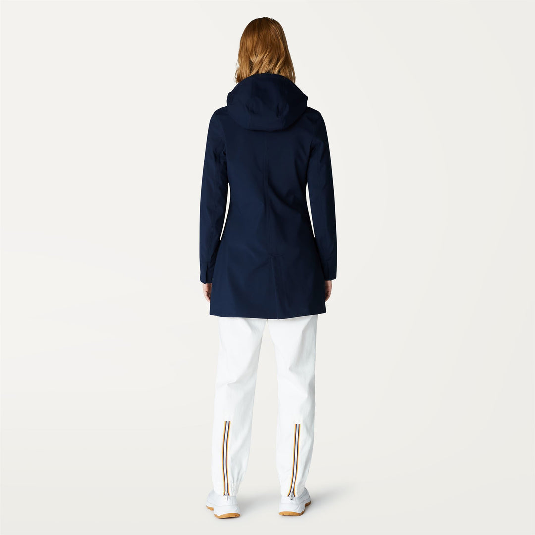 Jackets Woman MATHY BONDED 3/4 Length BLUE DEPTH - BLUE DEPTHS Dressed Front Double		