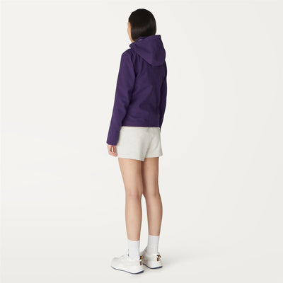 Jackets Woman LILLA BONDED JERSEY Short VIOLET Dressed Front Double		