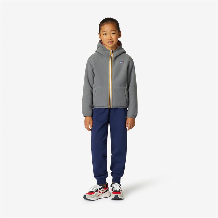 Giacca Fleece Reversibile Grigia Rosa per Ragazze per Calore 4