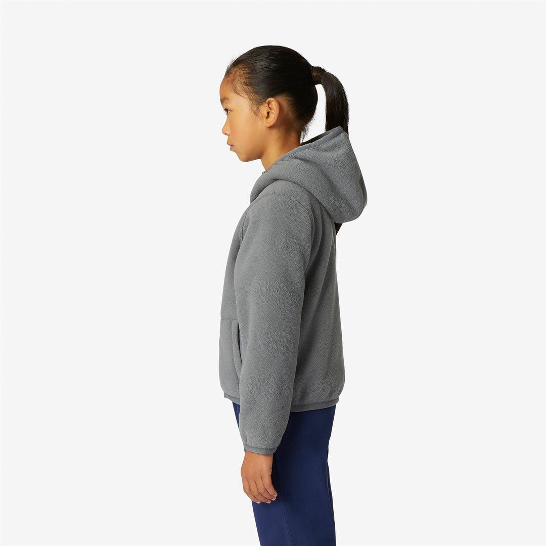 Giacca Fleece Reversibile Grigia Rosa per Ragazze per Calore main