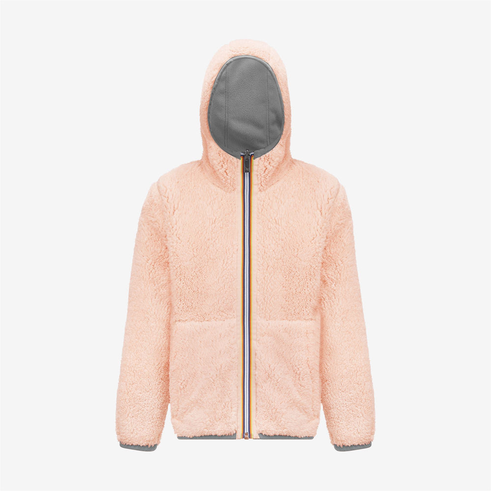 Giacca Fleece Reversibile Grigia Rosa per Ragazze per Calore 02