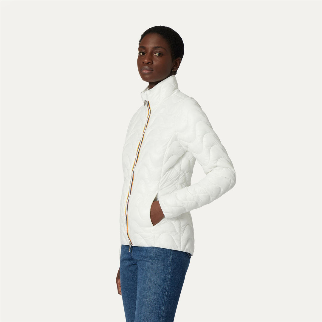 Grey White Women's Quilted Short Jacket for City Wear main