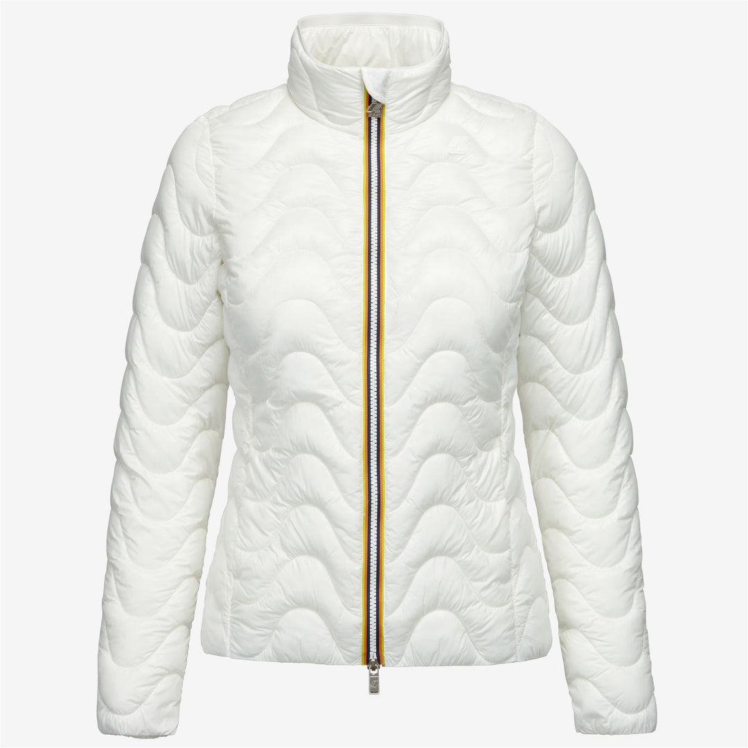 Grey White Women's Quilted Short Jacket for City Wear 01