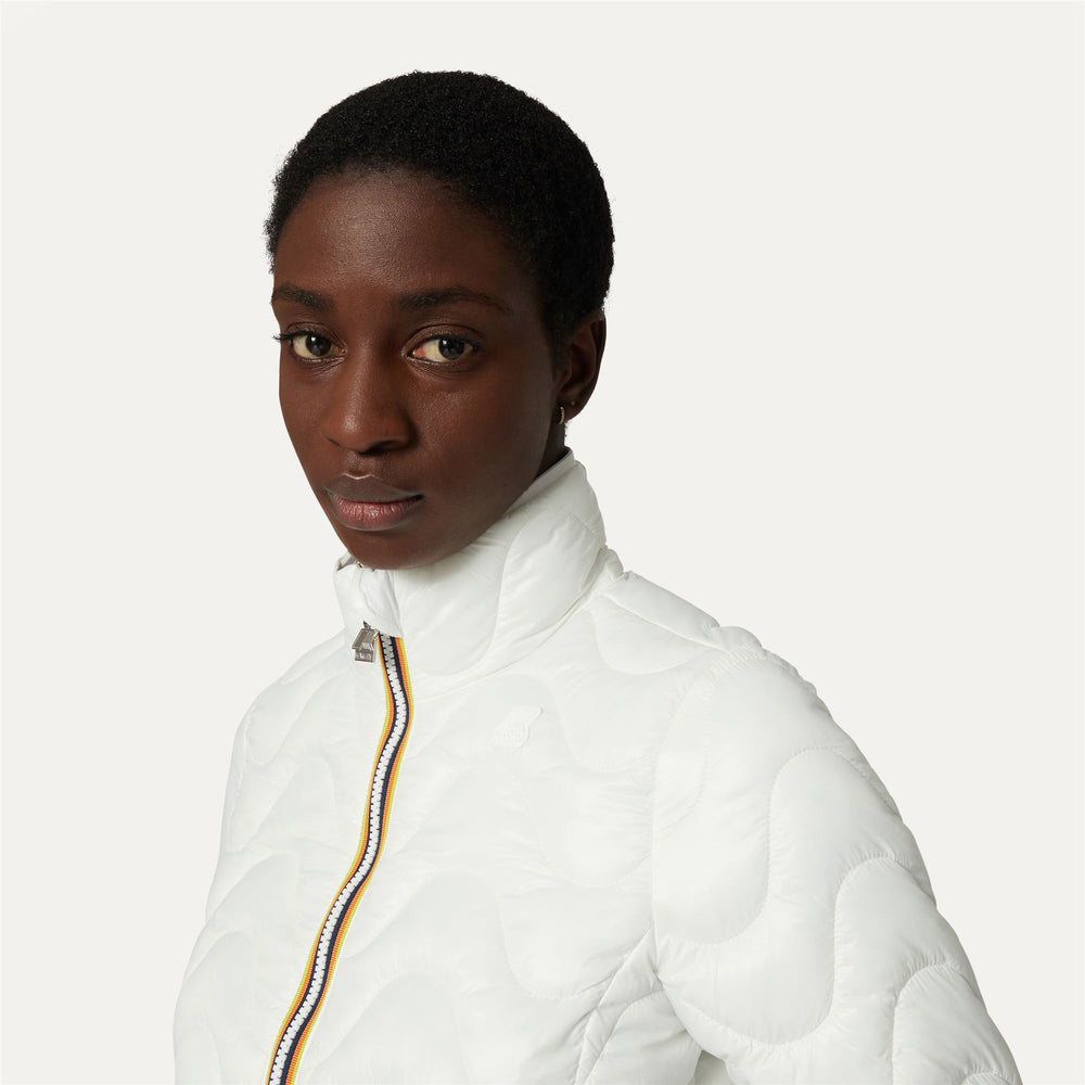 Grey White Women's Quilted Short Jacket for City Wear 02