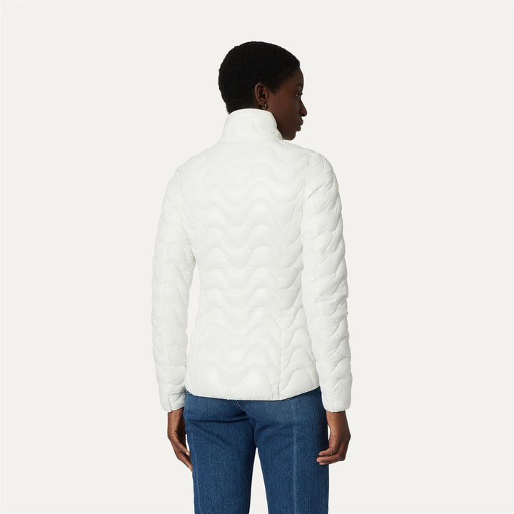 Grey White Women's Quilted Short Jacket for City Wear 5