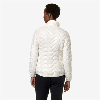 Jackets Woman VIOLETTE QUILTED WARM Short WHITE GARDENIA Dressed Front Double		