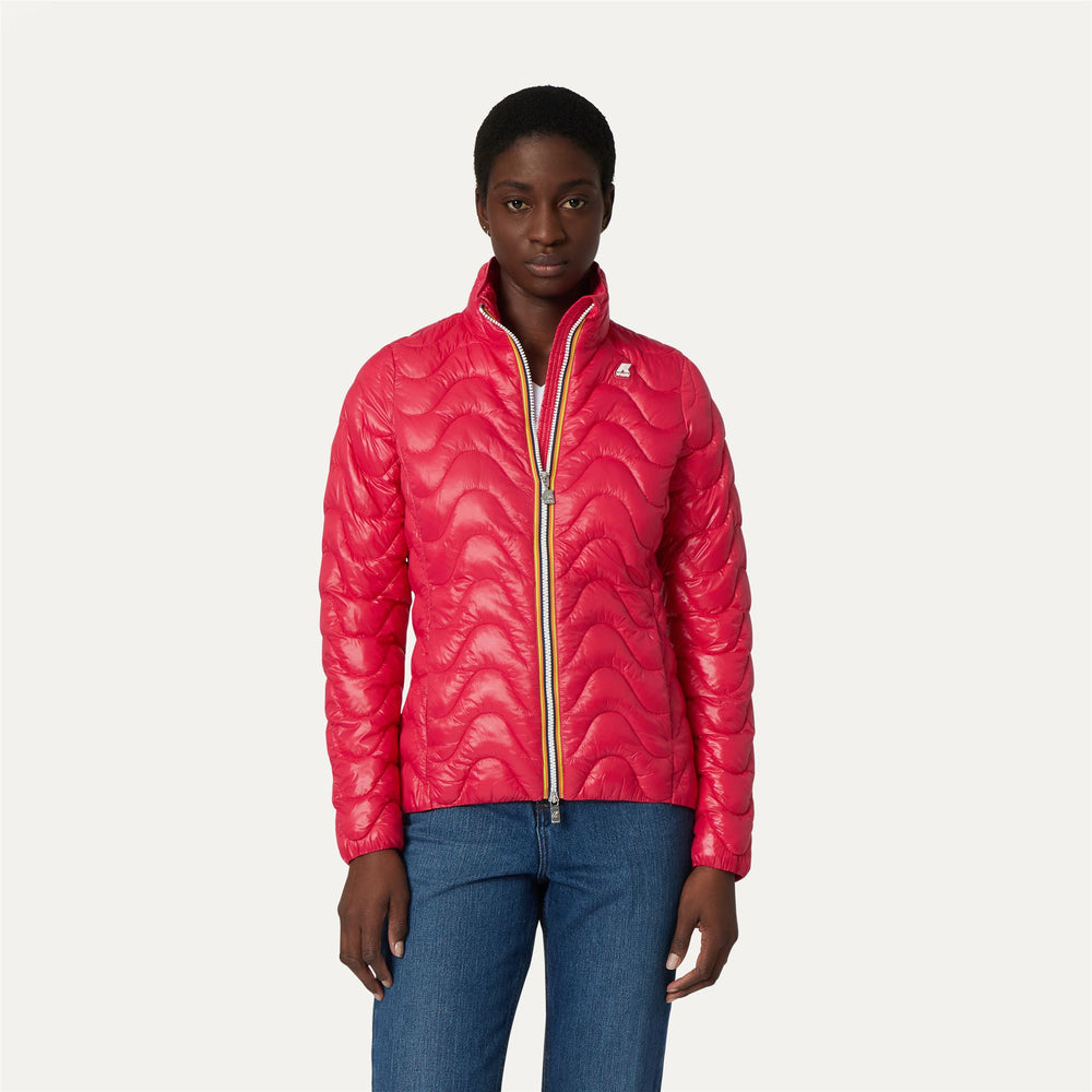 Red berry Women's Short Quilted Jacket with Eco-Friendly Insulation 02