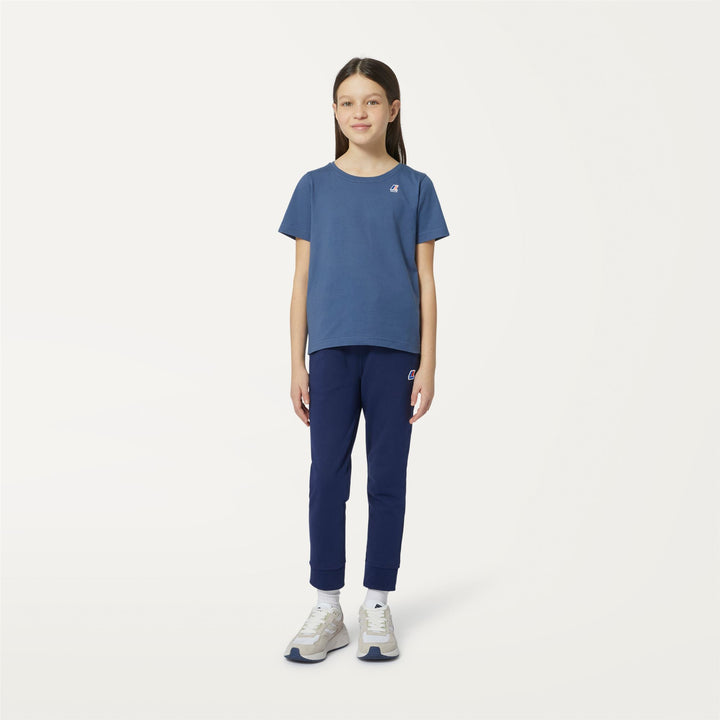 T-ShirtsTop Kid unisex P. LE VRAI 3.0 EDOUARD T-Shirt BLUE INDIGO Dressed Back (jpg Rgb)		
