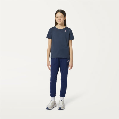 T-ShirtsTop Kid unisex P. LE VRAI 3.0 EDOUARD T-Shirt BLUE DEPTH Dressed Back (jpg Rgb)		