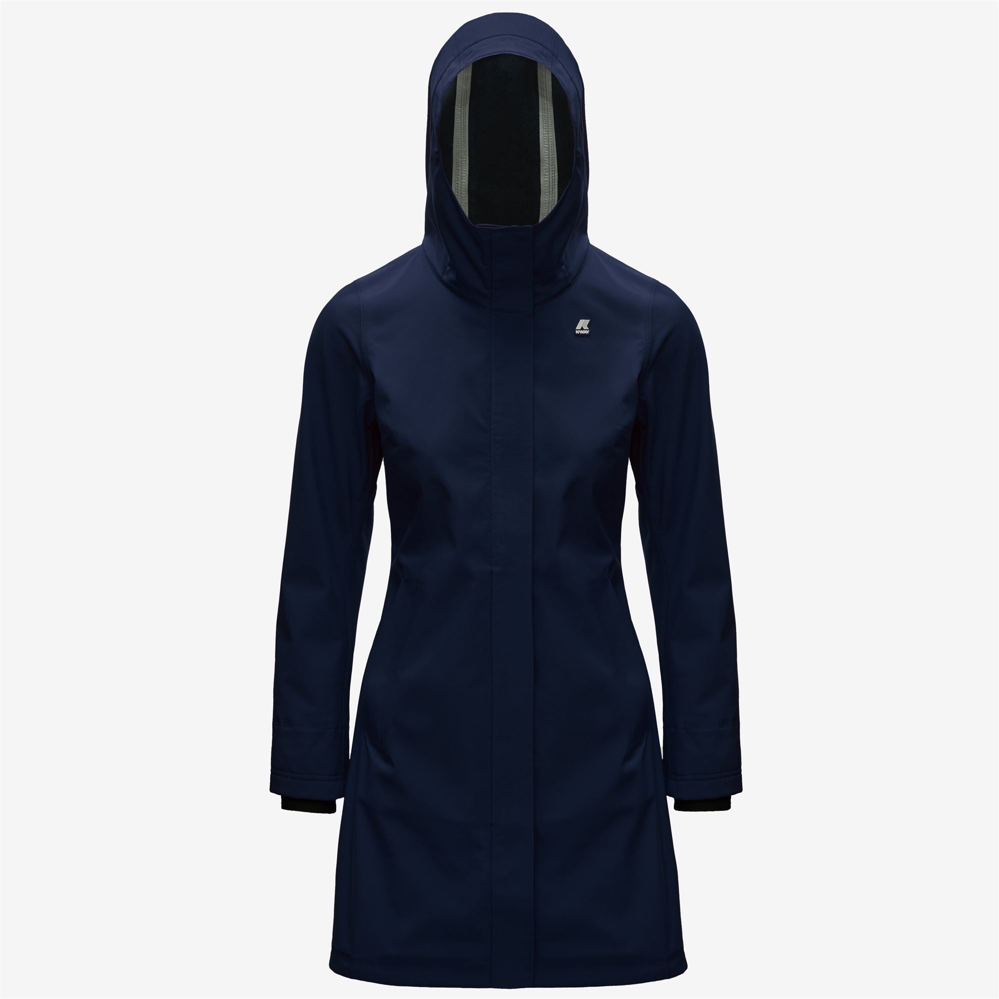 Jackets Woman STEPHY BONDED 3/4 Length BLUE DEPTH - BLUE DEPTHS – K-Way.com