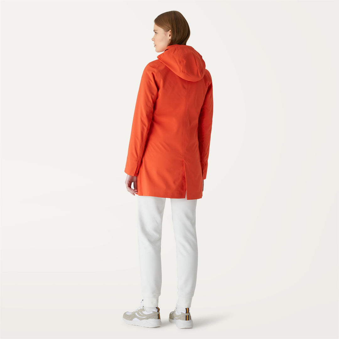 Jackets Woman MATHY BONDED JERSEY Mid ORANGE Dressed Front Double		