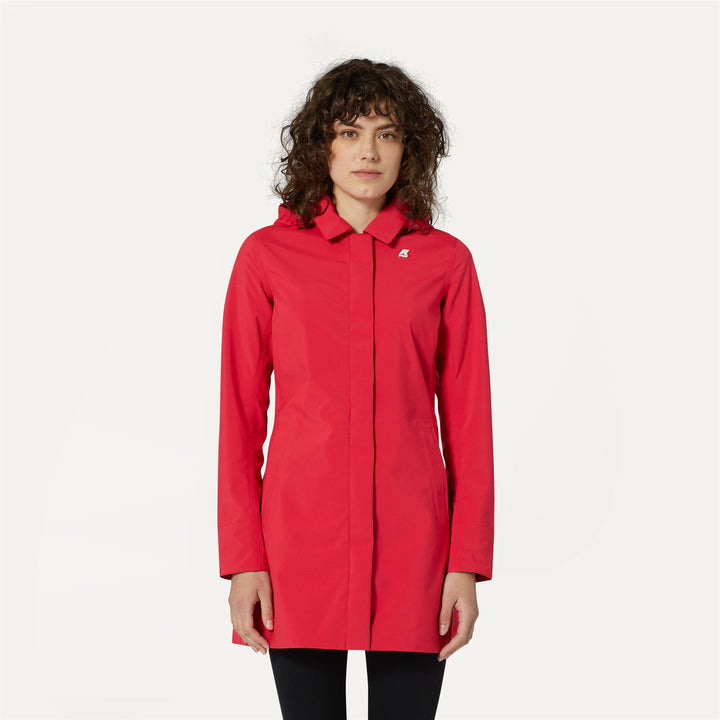 Jackets Woman MATHY BONDED JERSEY Mid RED BERRY Dressed Back (jpg Rgb)		