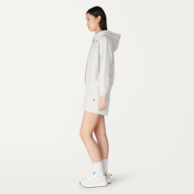 Fleece Woman OLYMPIANNE Jacket WHITE  MELANGE | kway Detail (jpg Rgb)			