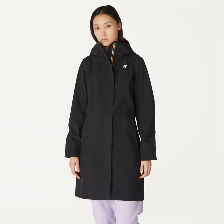 Jackets Woman STEPHY BONDED JERSEY 3/4 Length BLACK PURE | kway Dressed Back (jpg Rgb)		