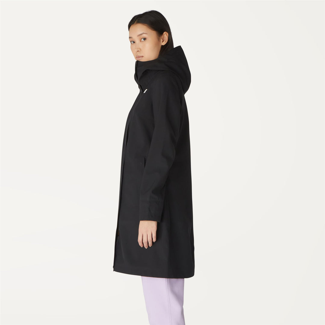 Jackets Woman STEPHY BONDED JERSEY 3/4 Length BLACK PURE | kway Detail (jpg Rgb)			
