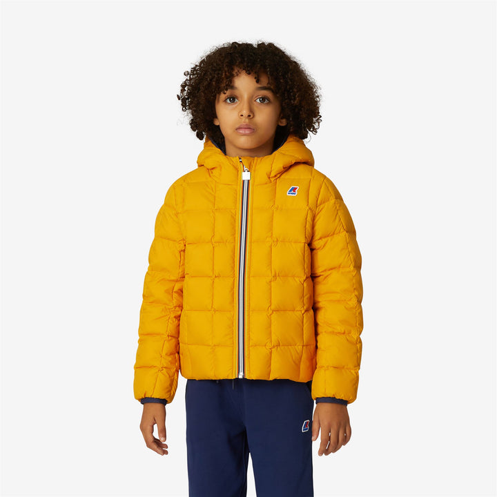 Jackets Boy P. JACQUES THERMO PLUS.2 REVERSIBLE Short BLUE MEDIEVAL - YELLOW RASPBERRY Detail Double				