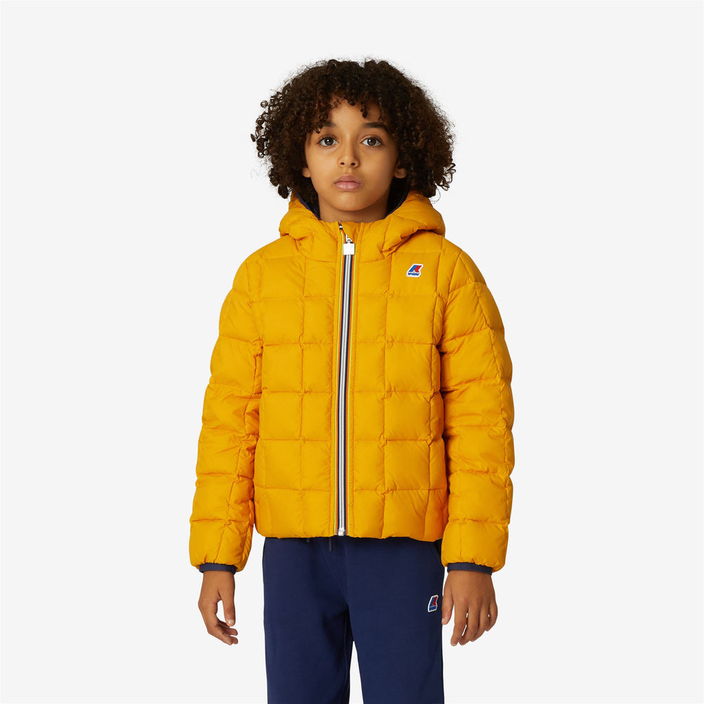 Giubbotto Imbottito Reversibile Blu Giallo Bambini per Inverno Estremo 02