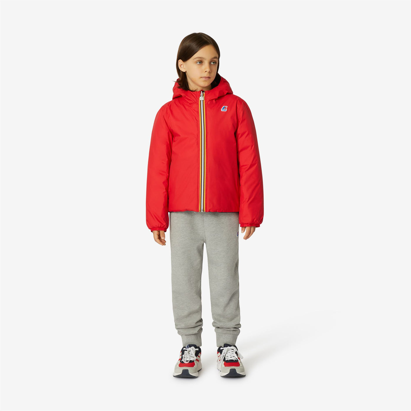 Jackets Boy P. JACQUES THERMO PLUS.2 DOUBLE Short RED - BLUE DEPTH Dressed Back (jpg Rgb)		