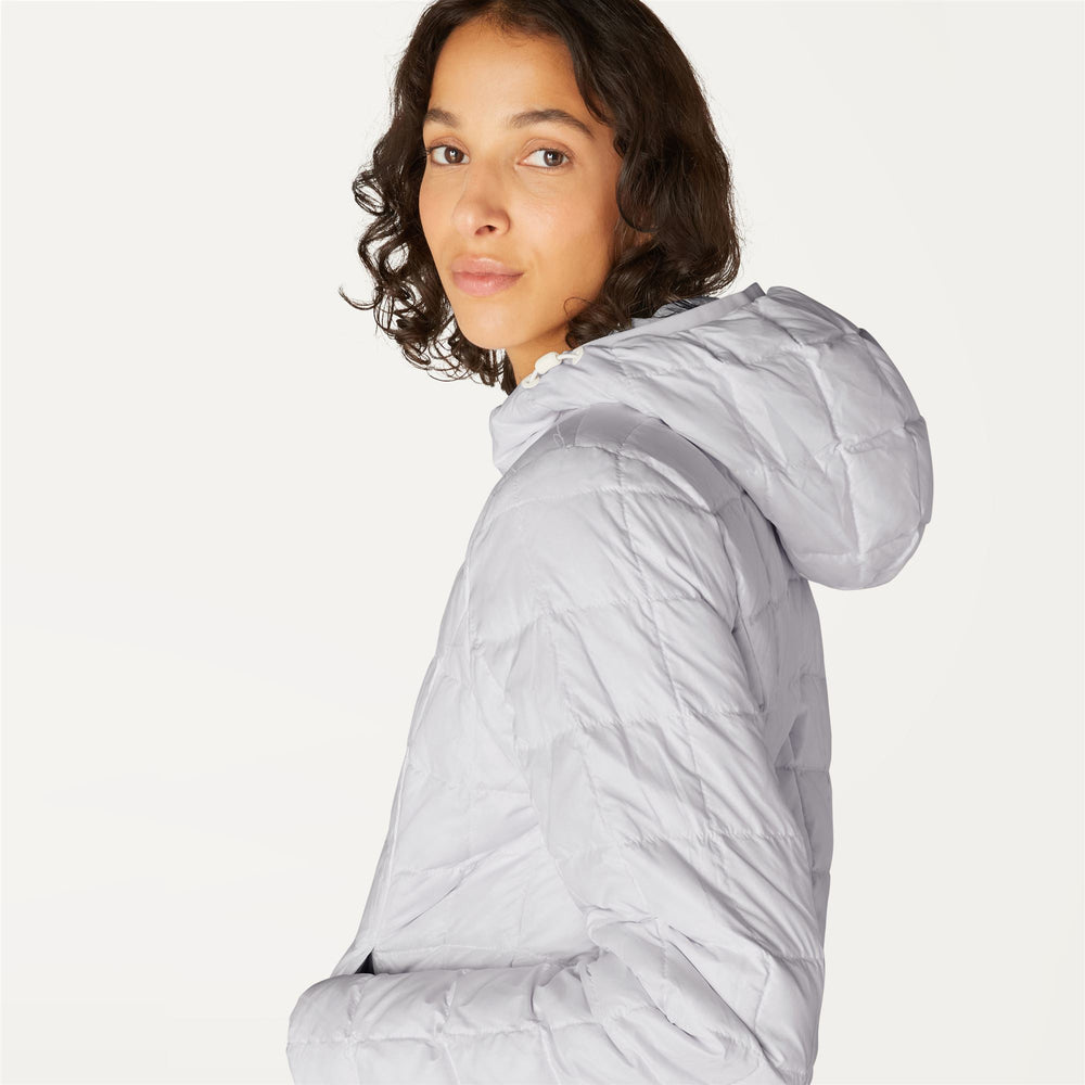 Glitter White Women's Reversible Down Jacket for Cold Weather 02