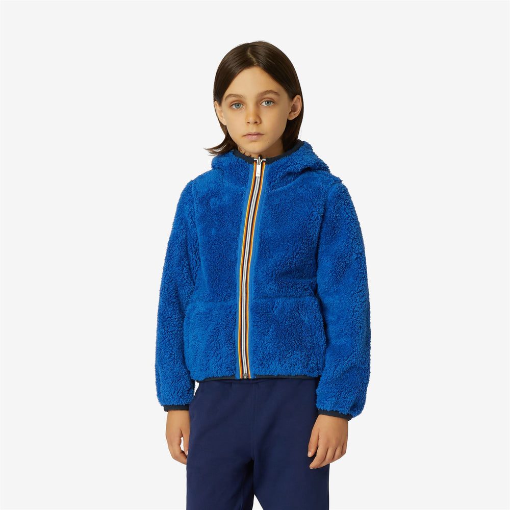 Royal blue Boy's Reversible Fleece Jacket for Medium Warmth 02