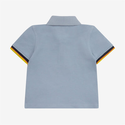 Polo Shirts Kid unisex E. VINCENT CONTRAST Polo AZURE BLIZZARD Dressed Back (jpg Rgb)		