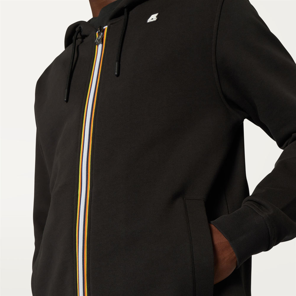 Fleece Man ANTHONY Jacket BLACK PURE Detail Double				
