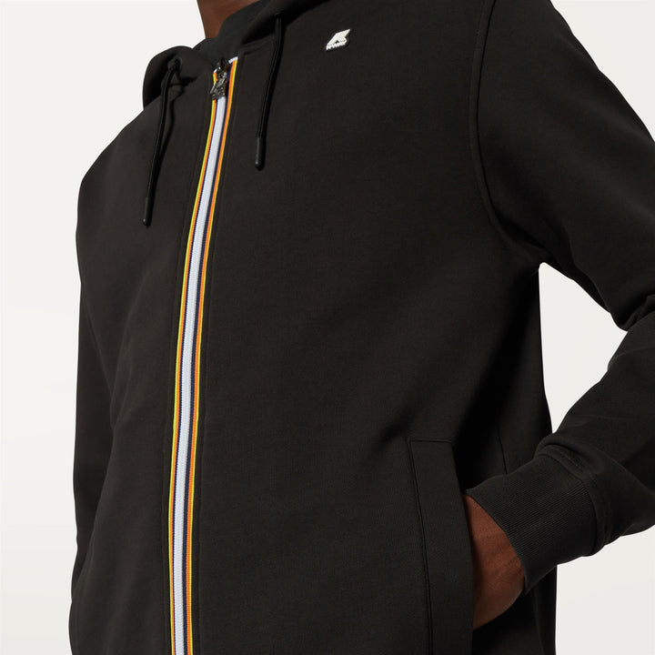 Fleece Man ANTHONY Jacket BLACK PURE Detail Double				