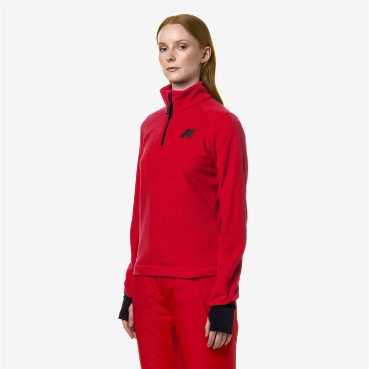 Fleece Woman CEILLAC POLAR Pull  Over RED Detail (jpg Rgb)			