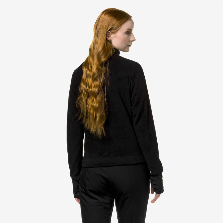Fleece Woman CEILLAC POLAR Pull  Over BLACK PURE Dressed Front Double		