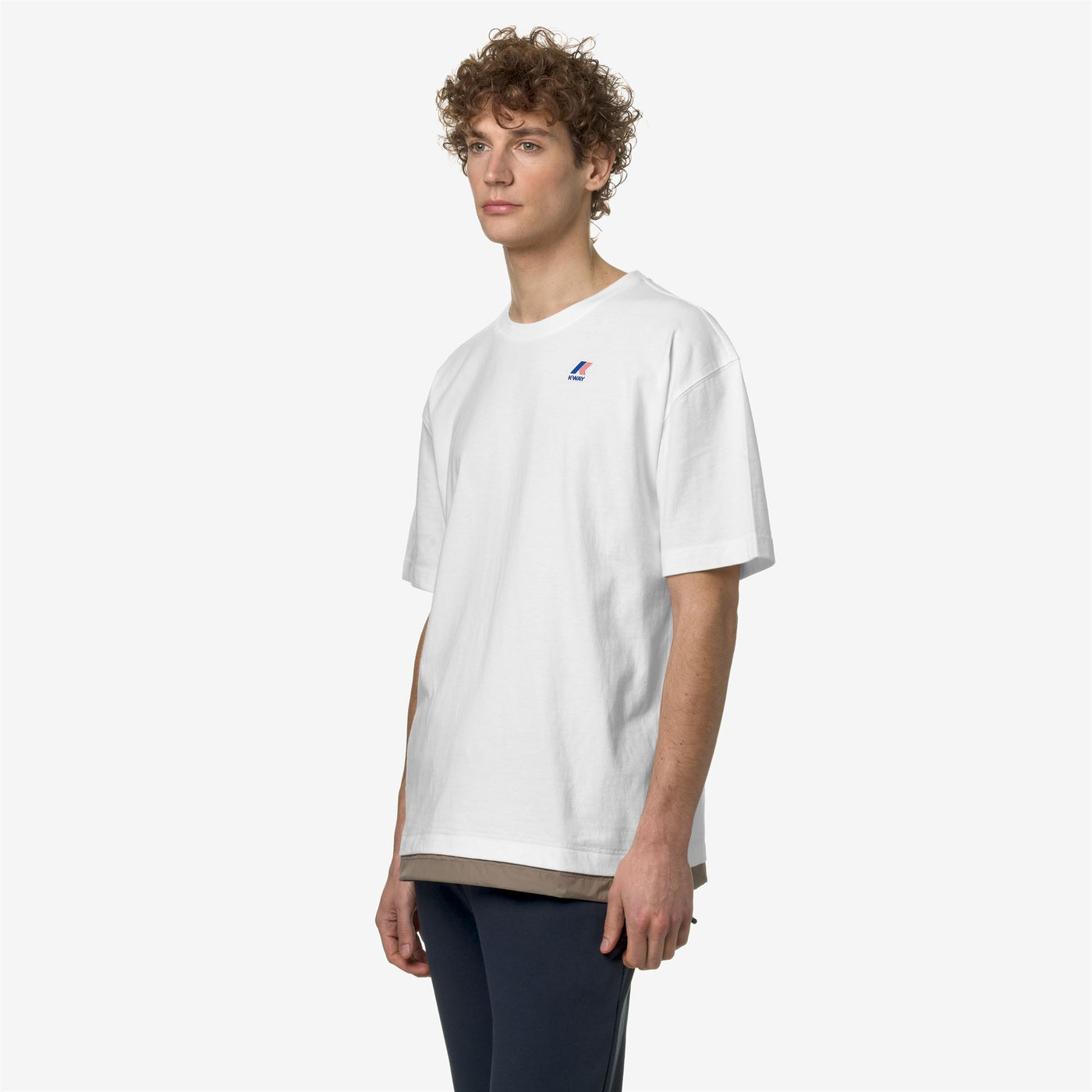 T-ShirtsTop Unisex LE VRAI SERILLE NYLON PC T-Shirt WHITE - BEIGE TAUPE Detail (jpg Rgb)			